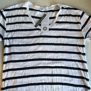 Threads 4 Thought blue and White Striped Short Sleeve Tee